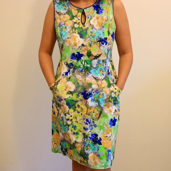 Lands' End Floral Form Fitting Dress - Picture 1 of 6